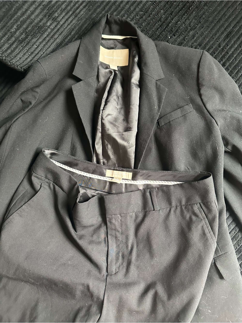 Banana Republic Men's Black Two-Piece Suit Jacket & Trousers